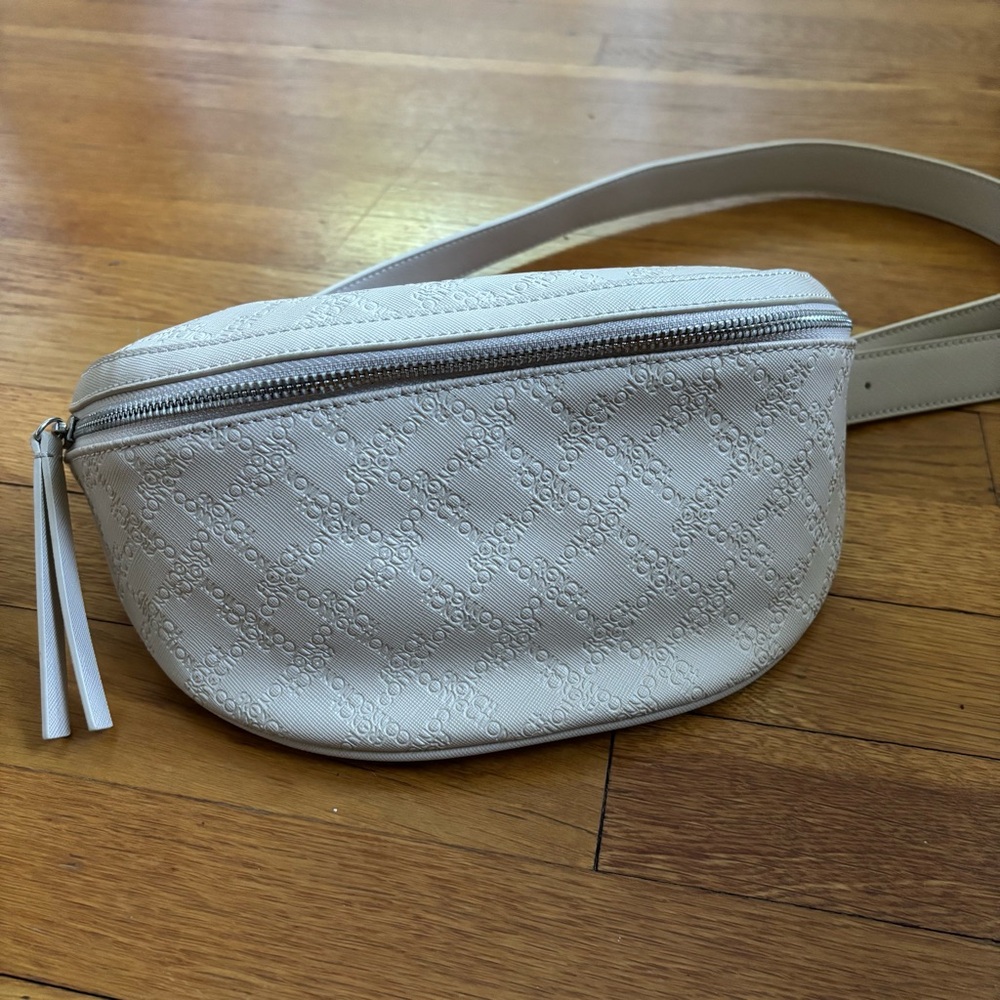 French Connection Cream Embossed Women's Cross Body Bag